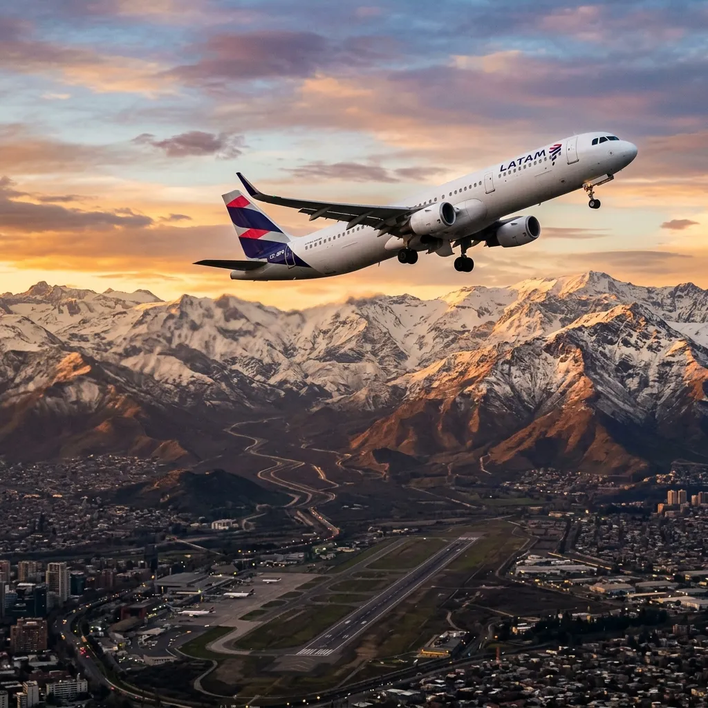 Avión de LATAM Airlines despegando