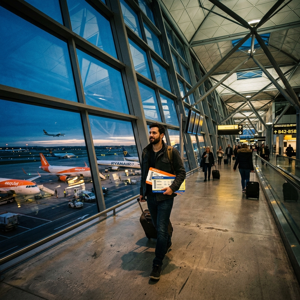 Viajero aeropuerto escala autonoma self transfer